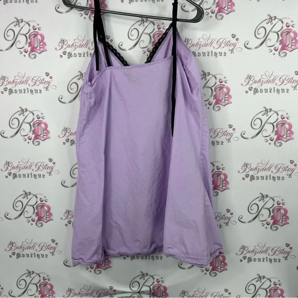 Dress lace detail purple lilac nighty Lavender Lace Trim Nightgown